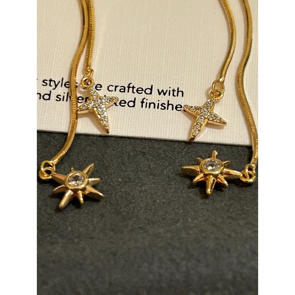 Rudiment Star Dangle Chain Earrings